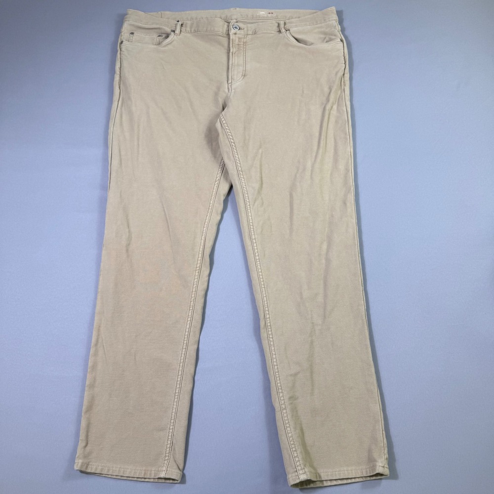 Faherty Stretch Terry 5-Pocket Pants Mens 42x32 Desert Khaki Straight Leg Chino